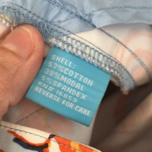 J. McLaughlin Orange and Blue Jeans with Bold Pattern - Picture 6 of 6